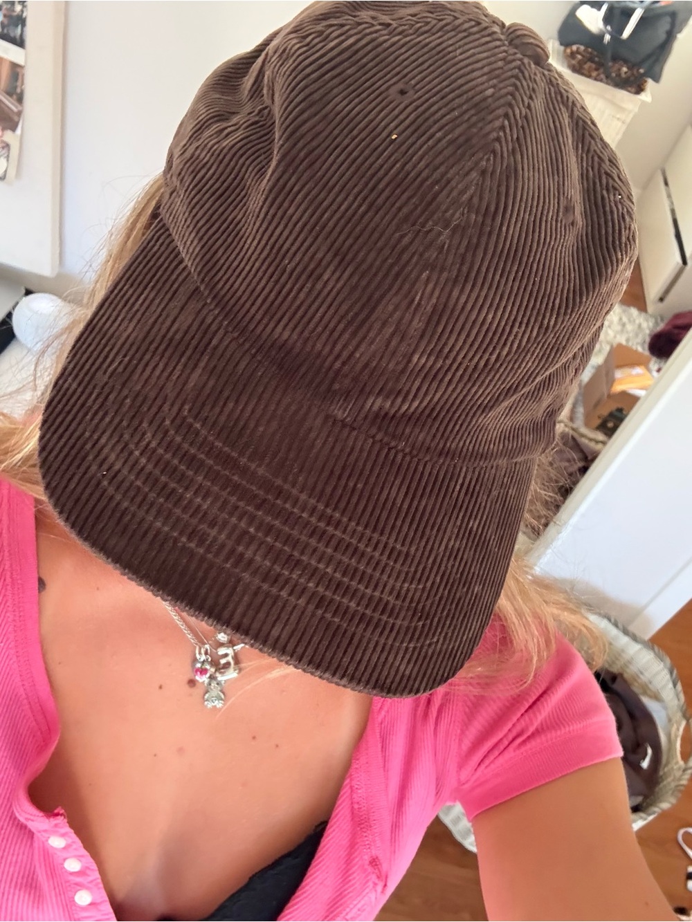 Women’s Brown Corduroy Baseball Cap